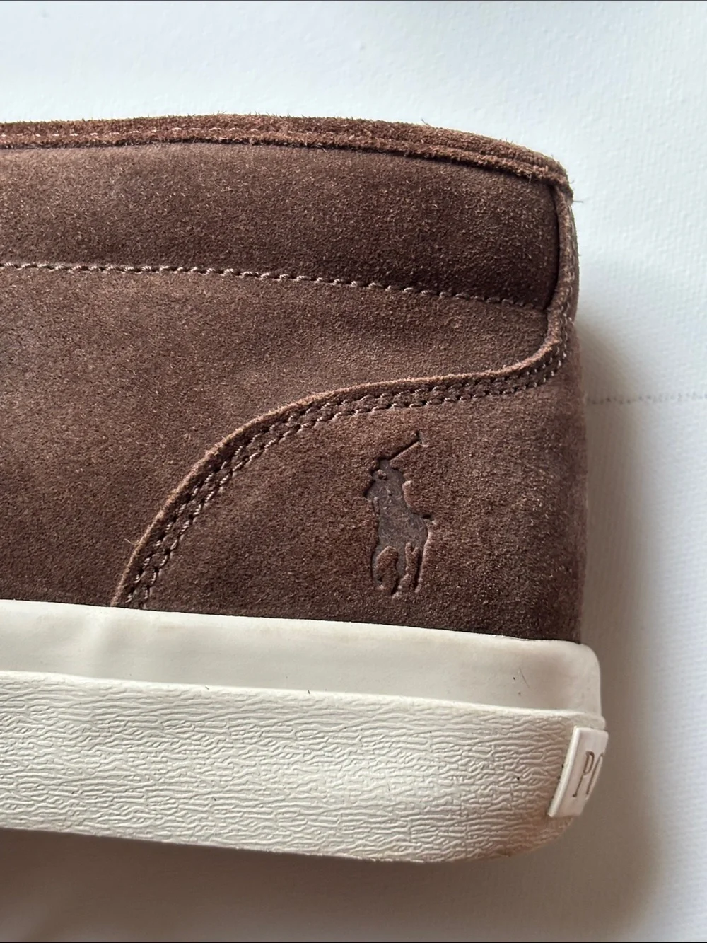 Polo by Ralph Lauren Keaton Brown Suede Chukka Boots Lace Up Debossed Pony Logo